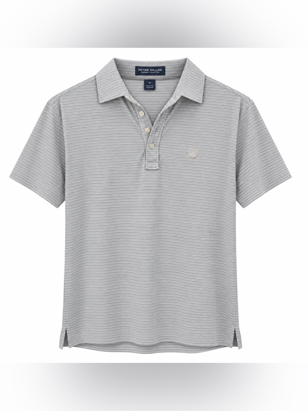 Peter Millar Crown Crafted Yeamans Hall Club YHC Golf Polo Men’s M Gray Stripe